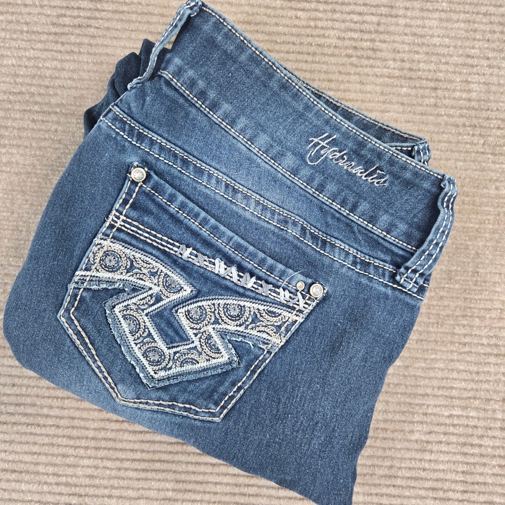 Hydraulic Womens 12 Blue Embroidered Pocket Straight Leg‎ HM03108524 Jeans
